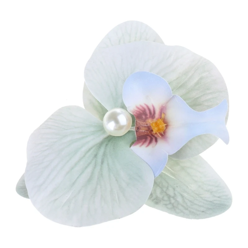 Elegant Flower Hair Clip Handmade Phalaenopsis Flower Hairpin Ornament Stylish Barrette for Daily Wear and Festival