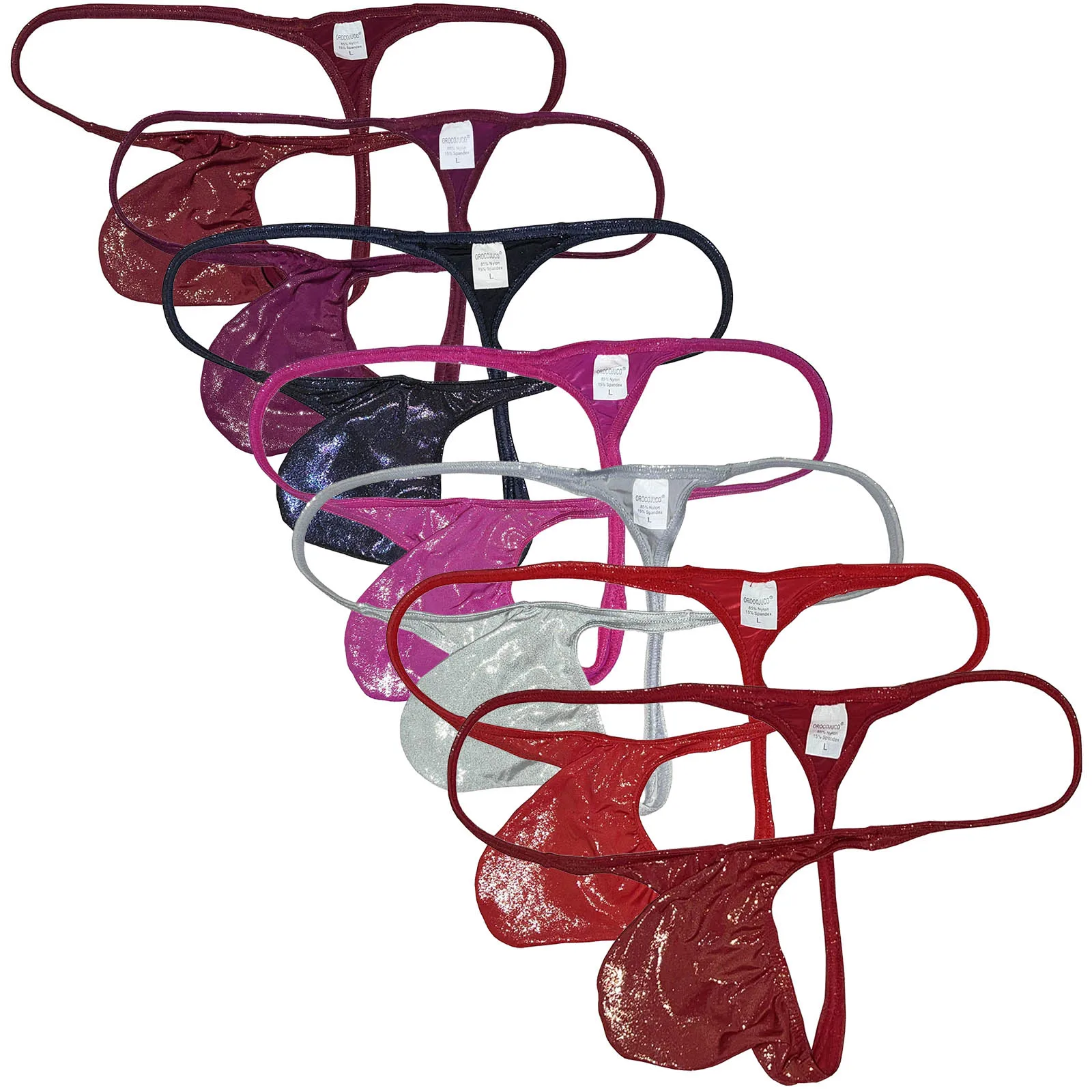 

JAXFSTK Thong Men's string Underwear G-Enhancing Pouch Slip Male Mini Bikini Brief Low Rise Tangas Jockstrap Comfy Sexy Shiny