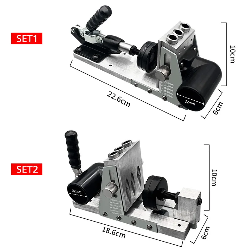 Pocket Hole Jig Kit with Dust Collector 15° Drill Guide for Woodworking Strong Joint Doweling Joinery Tool