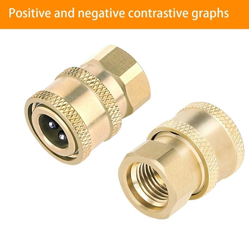 4 Pcs Pressure Washer Quick Connect Coupler, 1/4 Inch NPT Female Threads Size, Brass Material