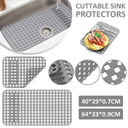 Silicone Sink Protector Non-slip Sink Mat for Bottom Heat-Resistant Grid Tableware Dish Drying Pad Draining Kitchen Accessories