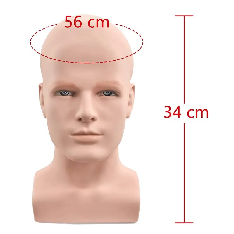 My Home 3X Male Mannequin Head Professional Manikin Head For Display Wigs Hats Headphone Display Stand (Skin Color)