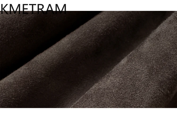 سترة KMETRAM 100% من جلد الغنم الطبيعي من جلد الغزال ملابس نسائية أنيقة على الموضة 2025 معاطف أصلية للخريف متوسطة الطول