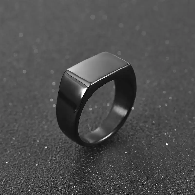 Simple Men's Ring Punk Rock Smooth Stainless Steel Ring For Men Hip Hop Party Gift Jewelry Wholesale Male Female Wedding Jewelry