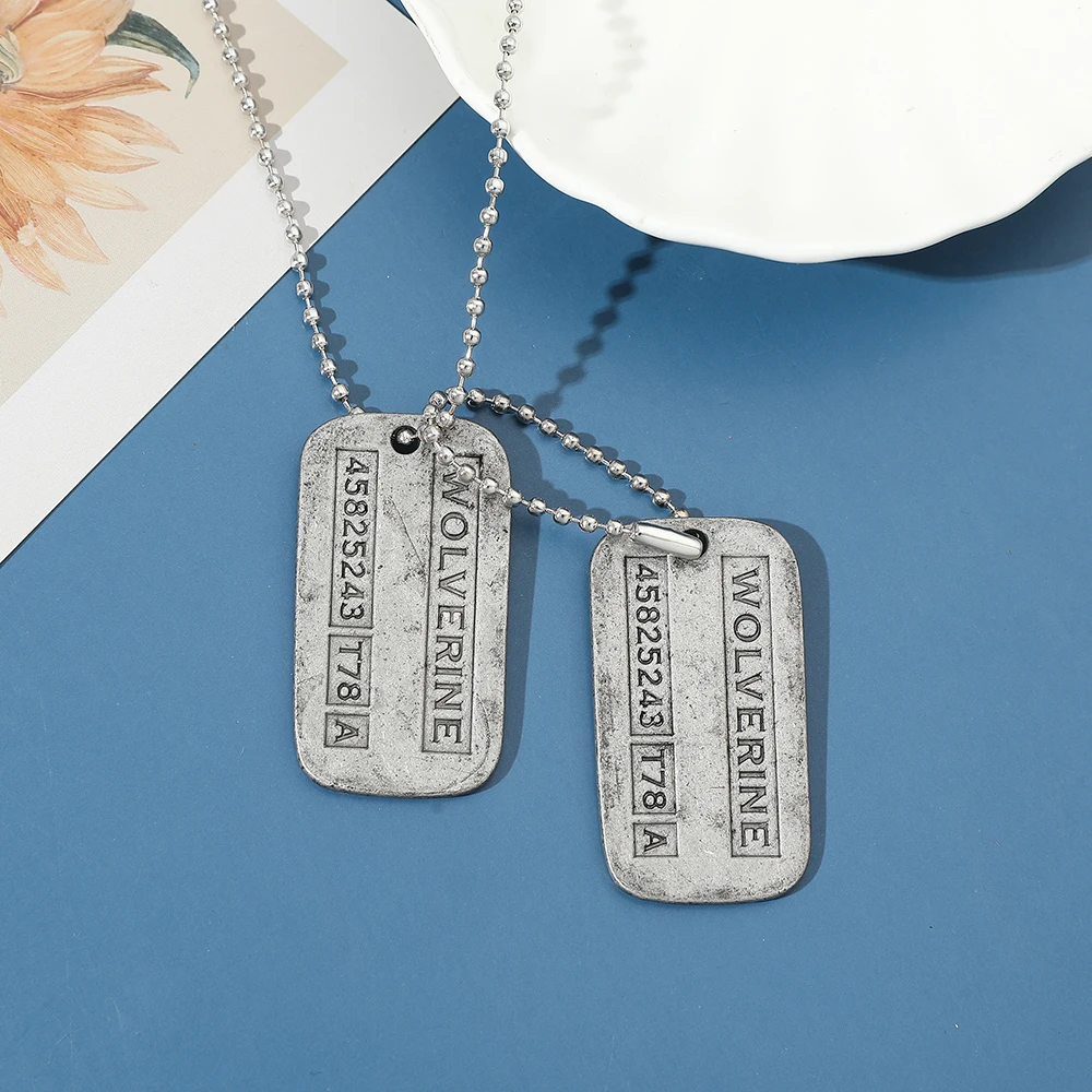X-Men Wolverine Military Card Necklace - Fashion Cool Superhero Cosplay Pendant Accessory for Movie Fans view 5