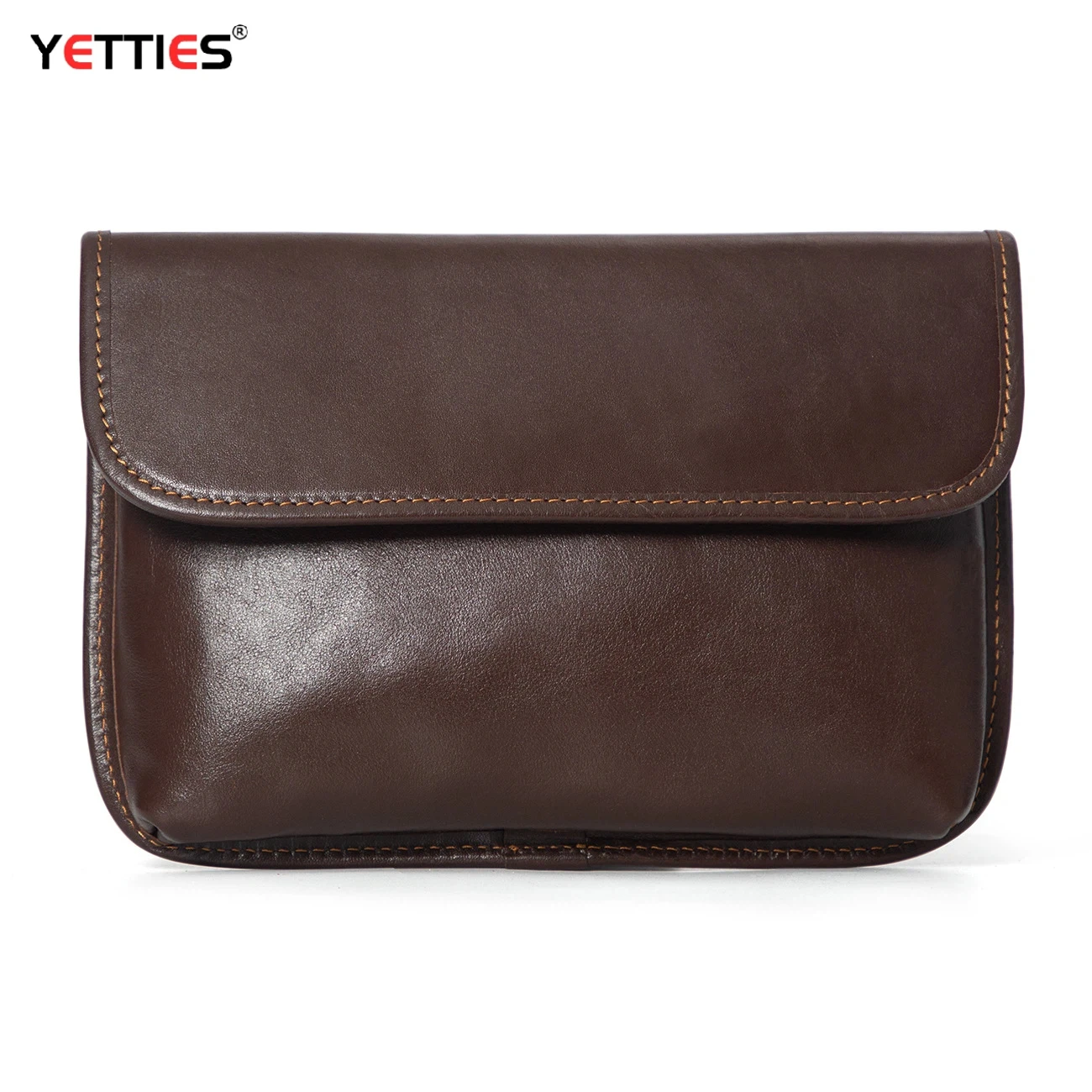 Men's New Flap Top Grain Vegetable Tanned Cowhide Mini Bag | Handmade Clutch Crossbody Shoulder Purse for Daily Use & Travel