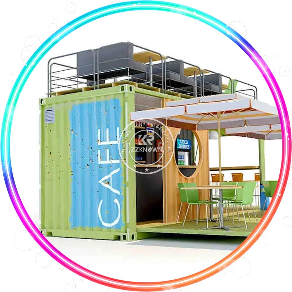Coffee Shop Kiosk Design Container Bar 20ft Prefabricated Desain Kios Container Modern Hotel Sandwich Panel