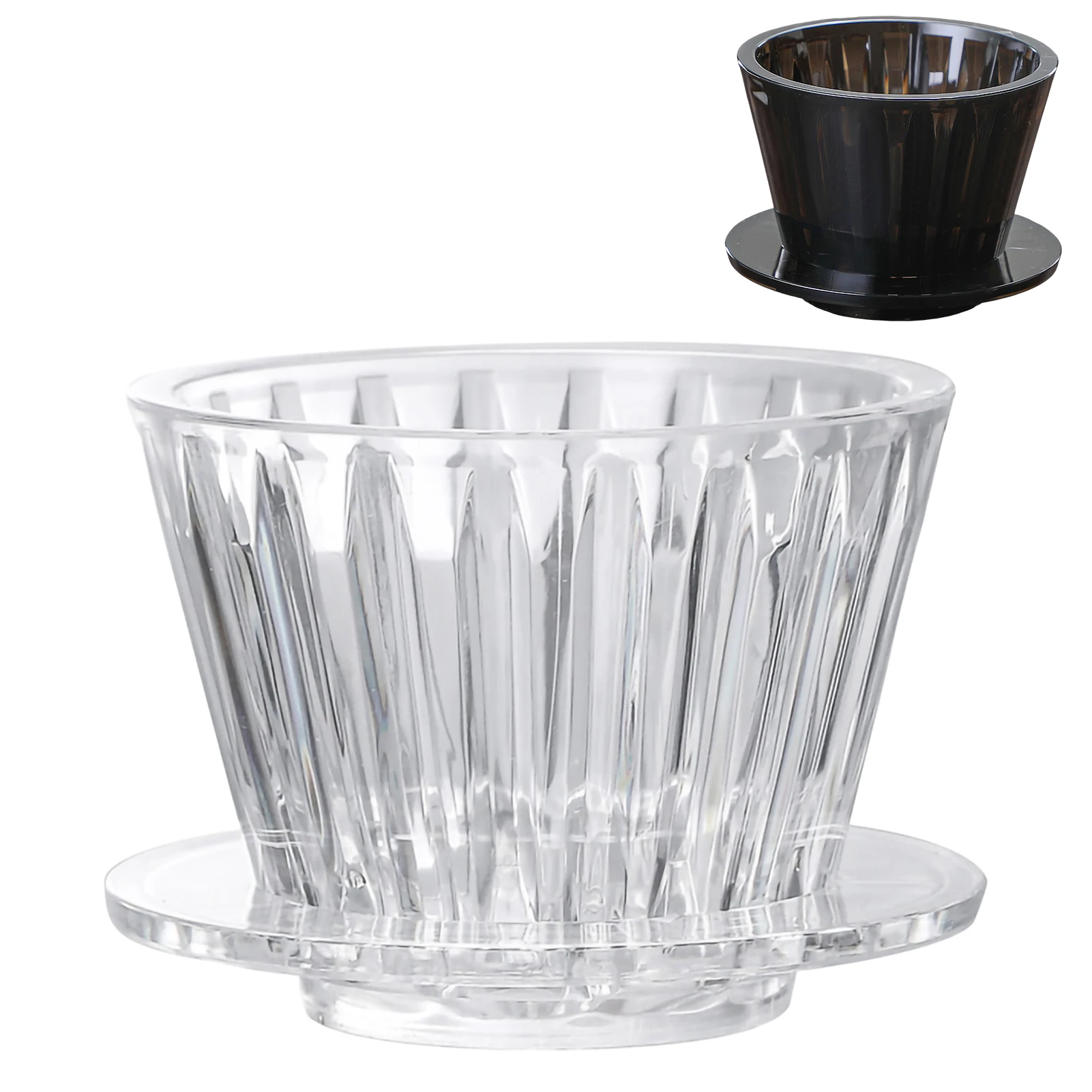 Wave Coffee Dripper Crystal Eye Pour Over Coffee Filter PCTG 1-2 Cups Coffee Maker Flat Bottom Increase Uniformity