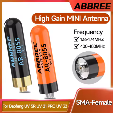 1/2PCS New ABBREE AR-805S Walkie Talkie Antenna SMA-Female UHF VHF For UV-5R UV-32 UV-21 PRO V2 Quansheng UV-K5 8 TK11 Ham Radio