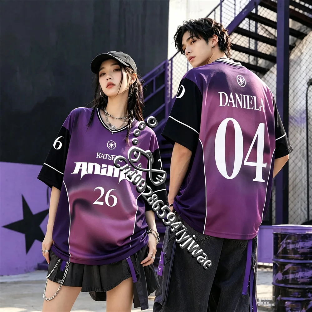 2026 Katseye The Wild World Tour Mesh Jersey Animal Pop Single Top Fashion StreetWear Y2K Top Summer Men Women Beach T-Shirt