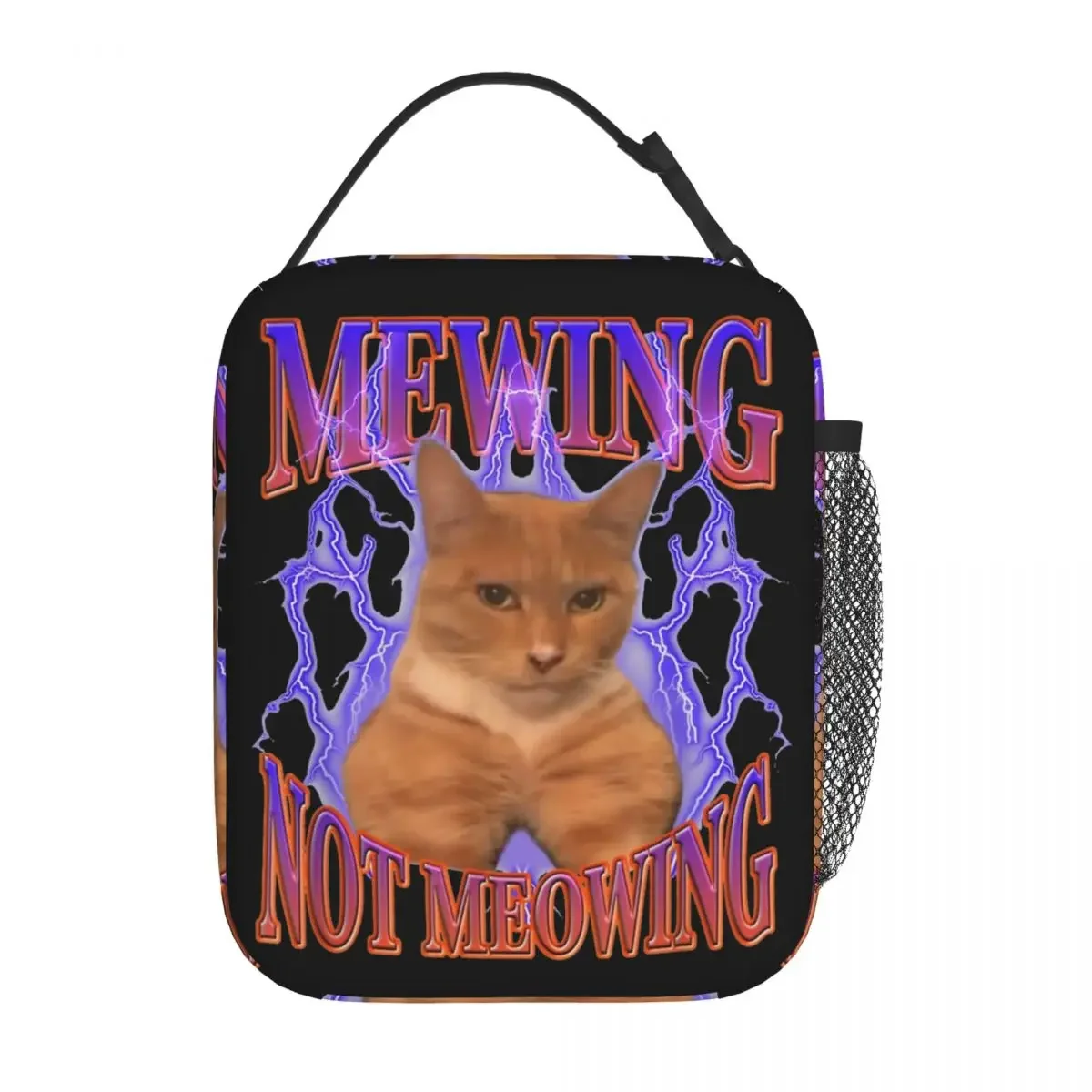 

Mewing Not Meowing Cat Meme Insulated Lunch Bags Large Lunch Container Thermal Bag Lunch Box Tote Office Travel Men Women