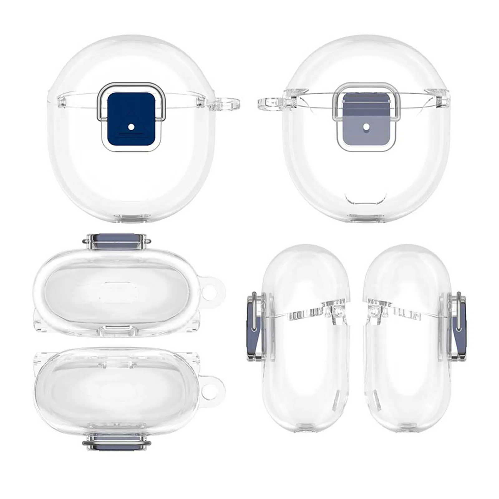 Clear TPU Cover for Google Pixel Buds 2a 2025 Accessory Protective Cover with Carabiner Shockproof Anti‑Drop Scratch-Resistant