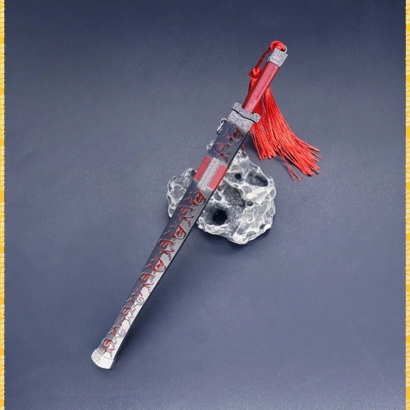 22 سنتيمتر/8.66in الحرف اليدوية المعدنية الأسلحة الصغيرة القديمة ليو باي مزدوجة شفرات السيف غمد الحلي مجموعات شاشات سطح المكتب