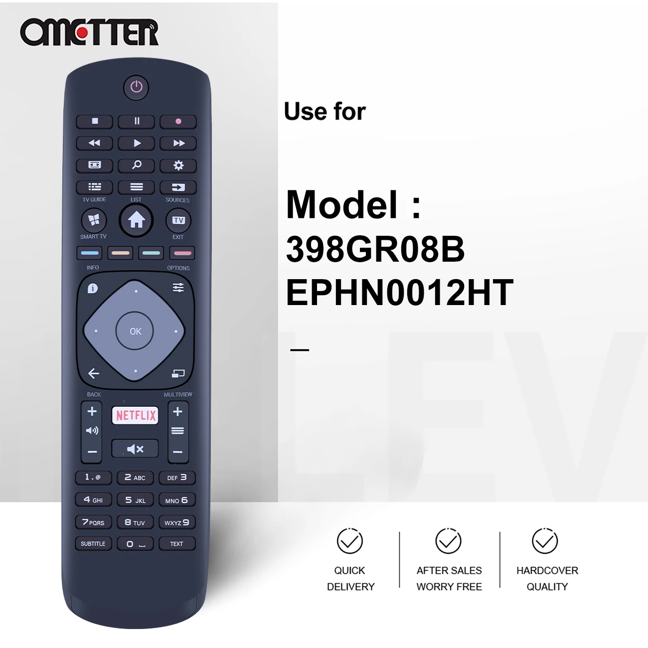 New Remote Control for PHILIPS TV YKF406-001 996596003606 996599004210 398GR08BEPHN0012HT 398GR08BEPHN0011HL