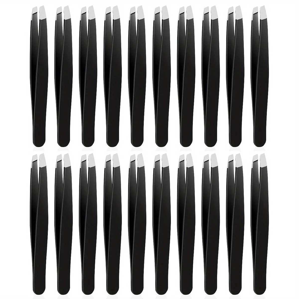 まつげ、眉毛、まつげエクステ用の20ピースステンレススチール製まつげピンセットセット - 完璧な眉毛のための精密ピンセット