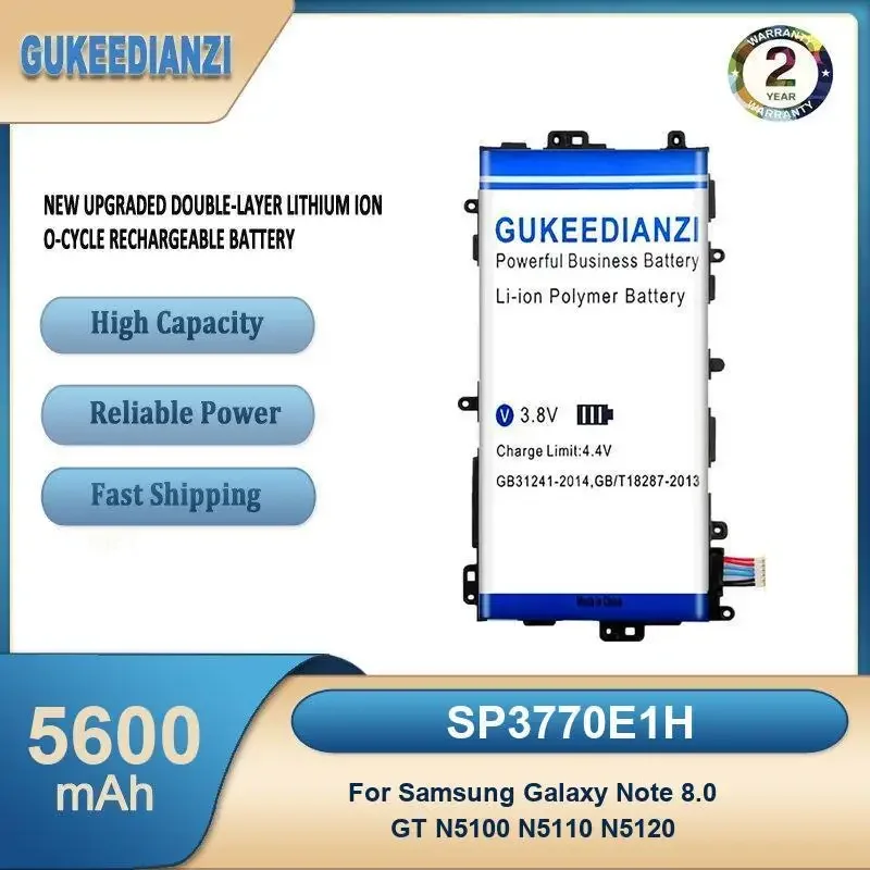 

SP3770E1H 5600mAh High Capacity Tablet Battery For Samsung Galaxy Note 8.0 GT N5100 N5110 N5120