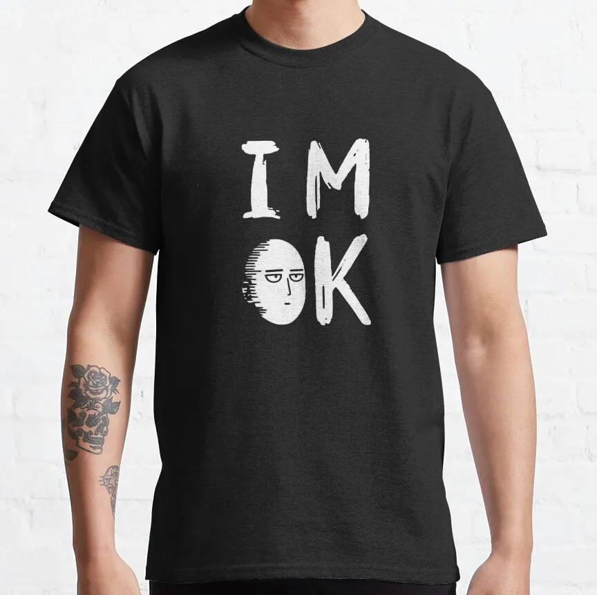 I'M OK A Hero For Fun Saitama Gift T-shirt for Anime lover 0215 One Punch Man Graphic Clothes All size tee S-6XL