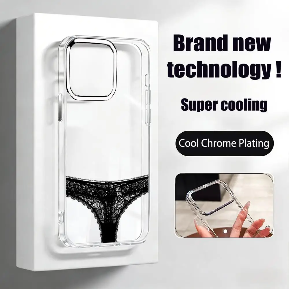Funny panties  Phone Case For iPhone17 16 15 14 13 12 11 Pro Max Plus Chrome Button Camera Ring Transparent Case view 5