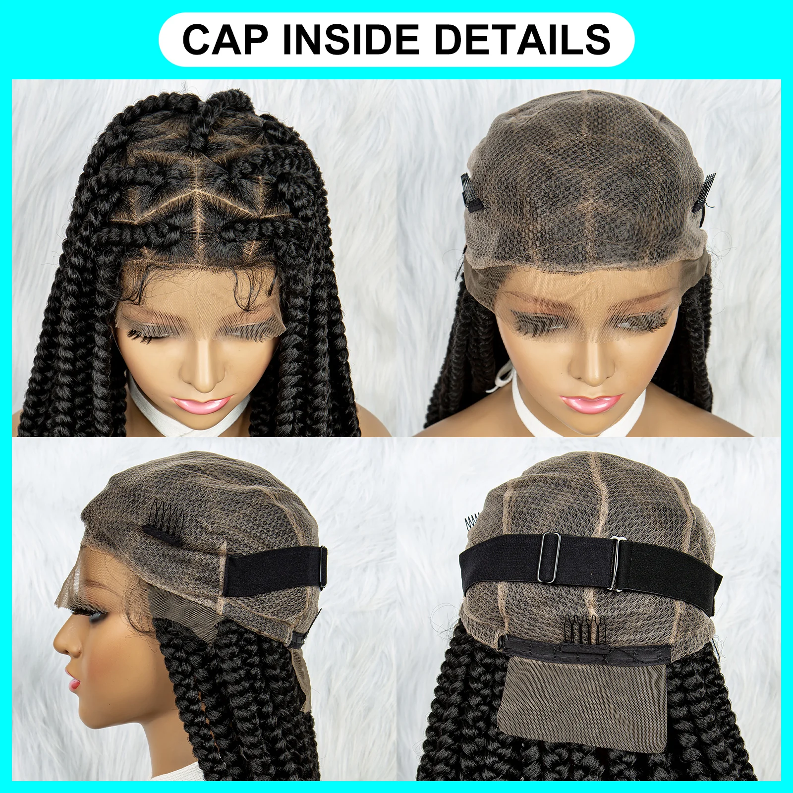 KIMA New Arrival Synthetic Lace Full Front Wig Braided Wig Box Braids Wigs for Black Women Lace Front Wig