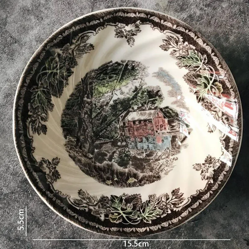 Creative Ceramic Plate Manor Painting Decorative Home Afternoon Tea Dessert Dish European Western Restaurant Fruit Salad Plates