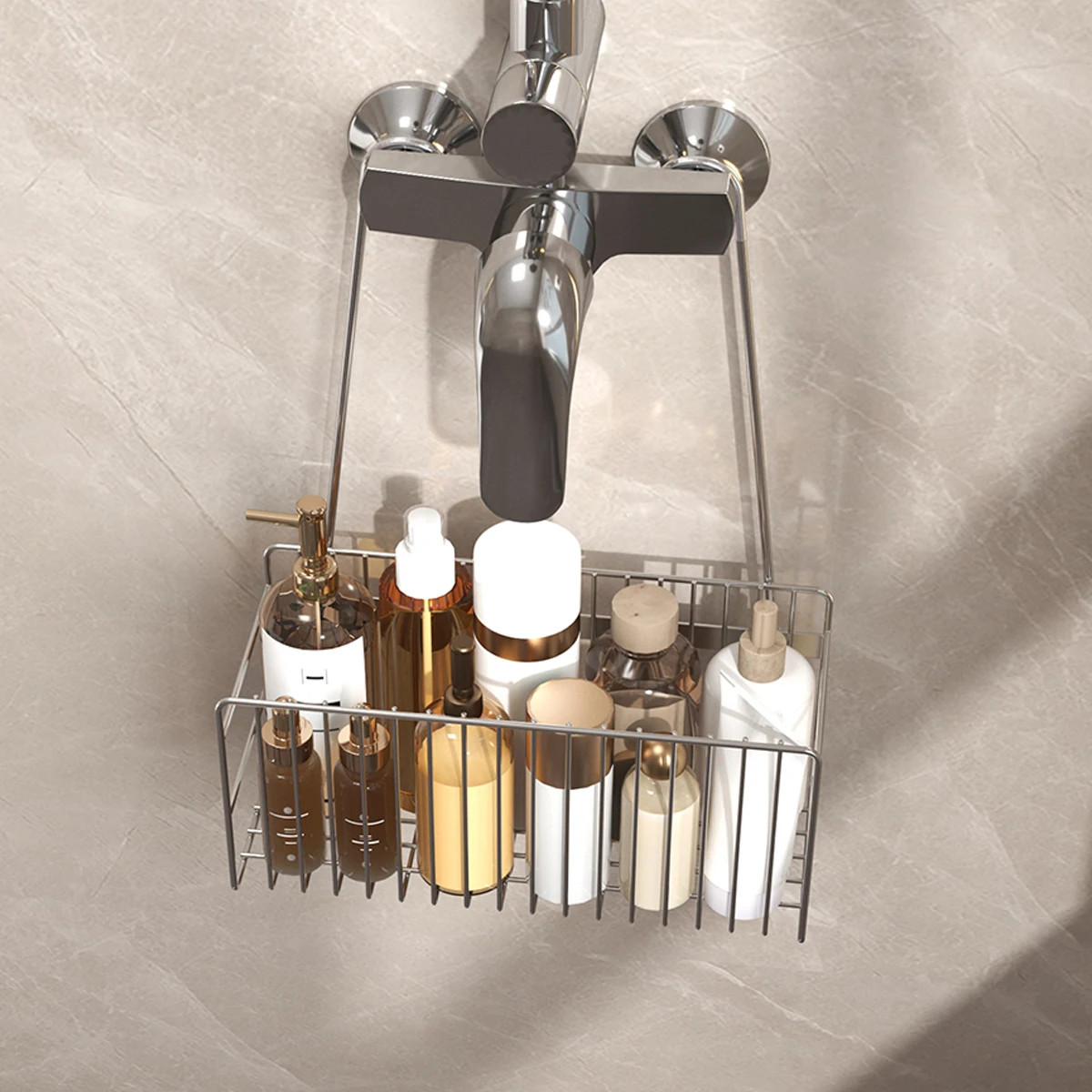 Non perforated bathroom rack, shower rack, bathroom supplies rack, shampoo holder, shower storage basket, bathroom accessories