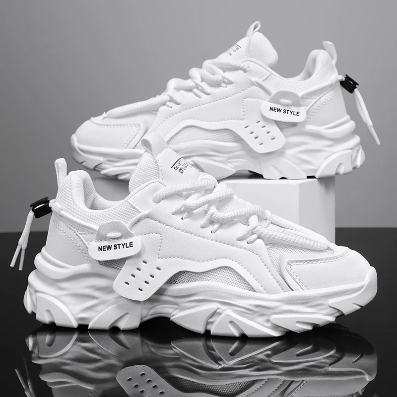 

Men's Thick Sole Sport Shoes Simple Fashionable Casual Sneaker High Quality Rubber Plastic Male Athletic Shoes Chunky Sneakers