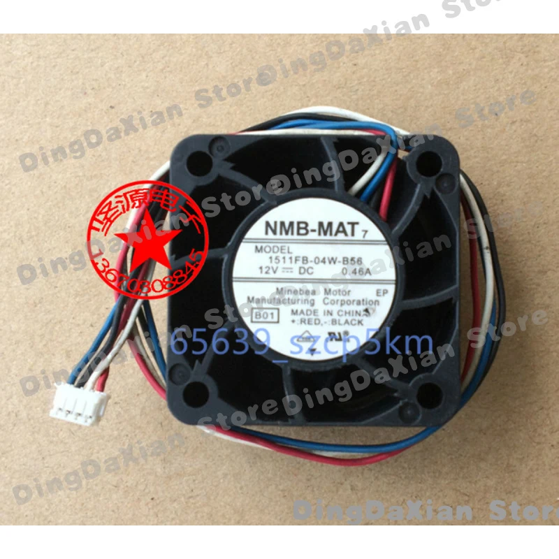 D 1PCS For NMB-MAT 1511FB-04W-B56 | 38×38×28mm 12V 0.46A 4CM 4-Pin PWM Axial Fan