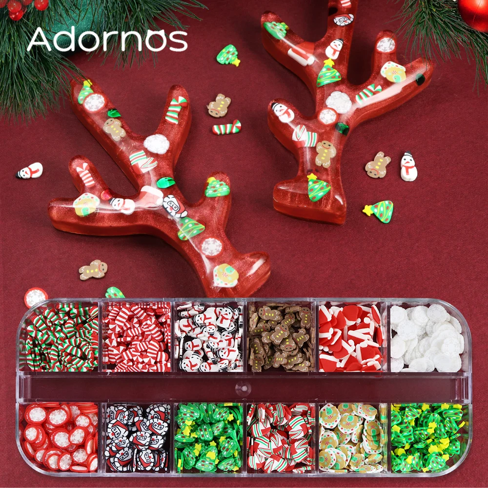 Christmas Polymer Clay Slices Sprinkles Resin Shaker Filler Xmas Socks Cookie Snowman Handcraft DIY Supplies Phonecase Gift Toys