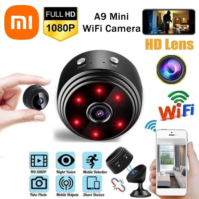 Xiaomi-minicámara A9 WiFi 1080P, videocámaras de videovigilancia, Monitor remoto, protección de seguridad, monitoreo inalámbrico, Hogar Inteligente