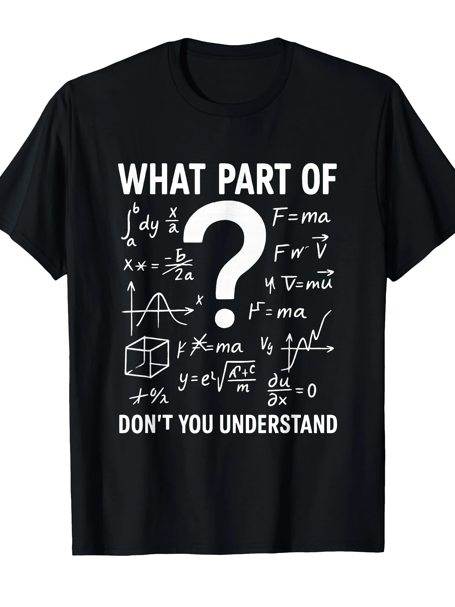 2026 Humorous Mathematics Instructor What Section Is Confusing You T-Shirt - Made of 100% Featuring Mathematical Equations & For