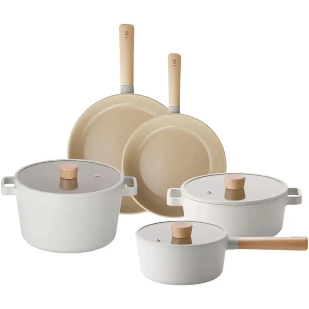 

8-Piece Kitchen Cookware Set with Nonstick Coating, Induction Compatible, Made in Korea