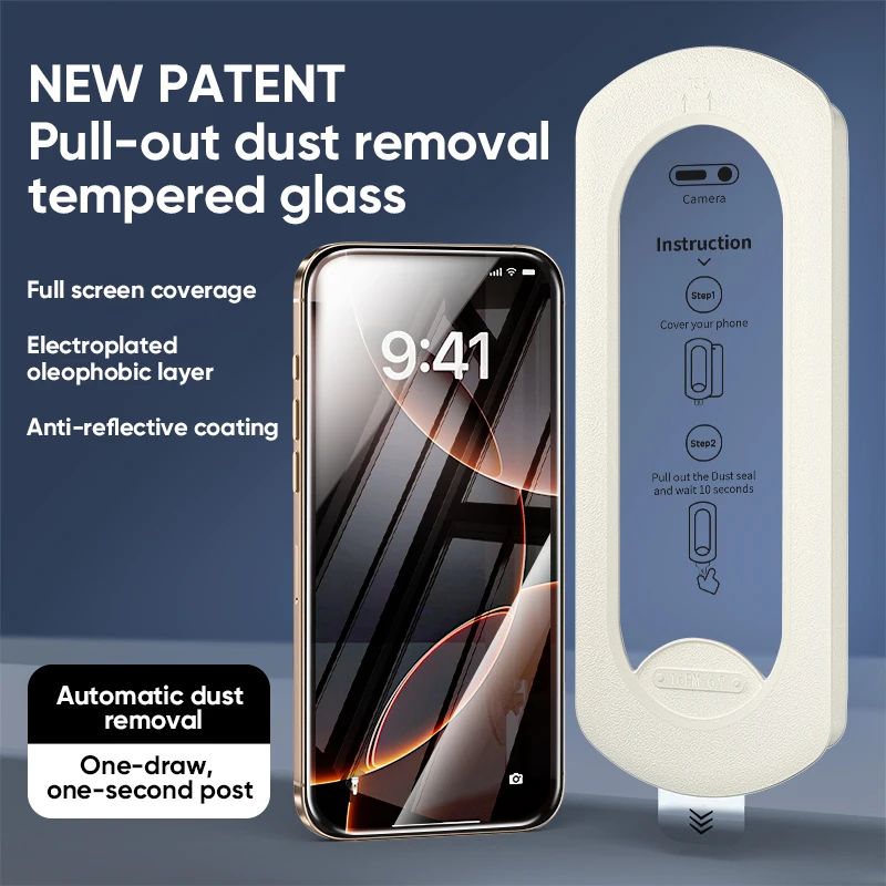 For iPhone 17Pro Max Screen Protector Tempered Film 17Pro 17Air 17 Fingerprint-Resistant Installation Tools HD Tempered Glass