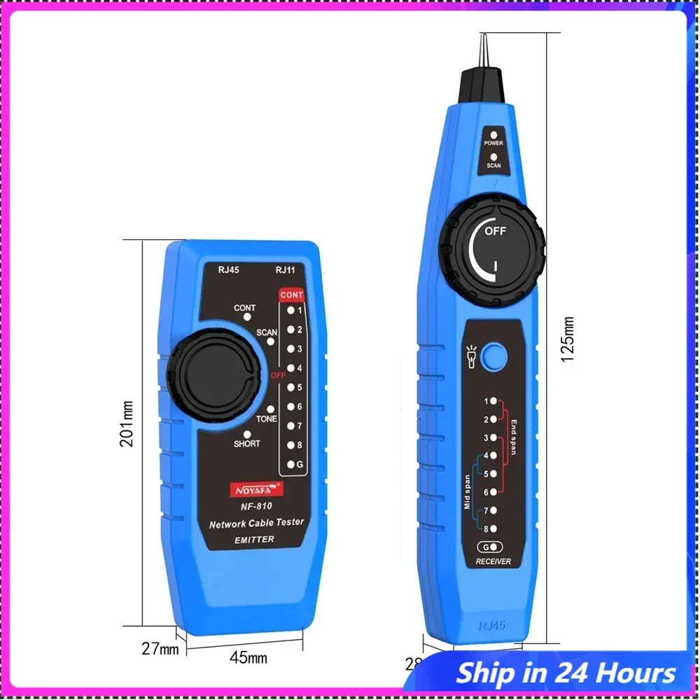 

English Version Hot Sell NOYAFA NF-810 RJ45 Tester Telephone Wire Finder Toner Ethernet LAN Network Cable Tester Anti-Interferen