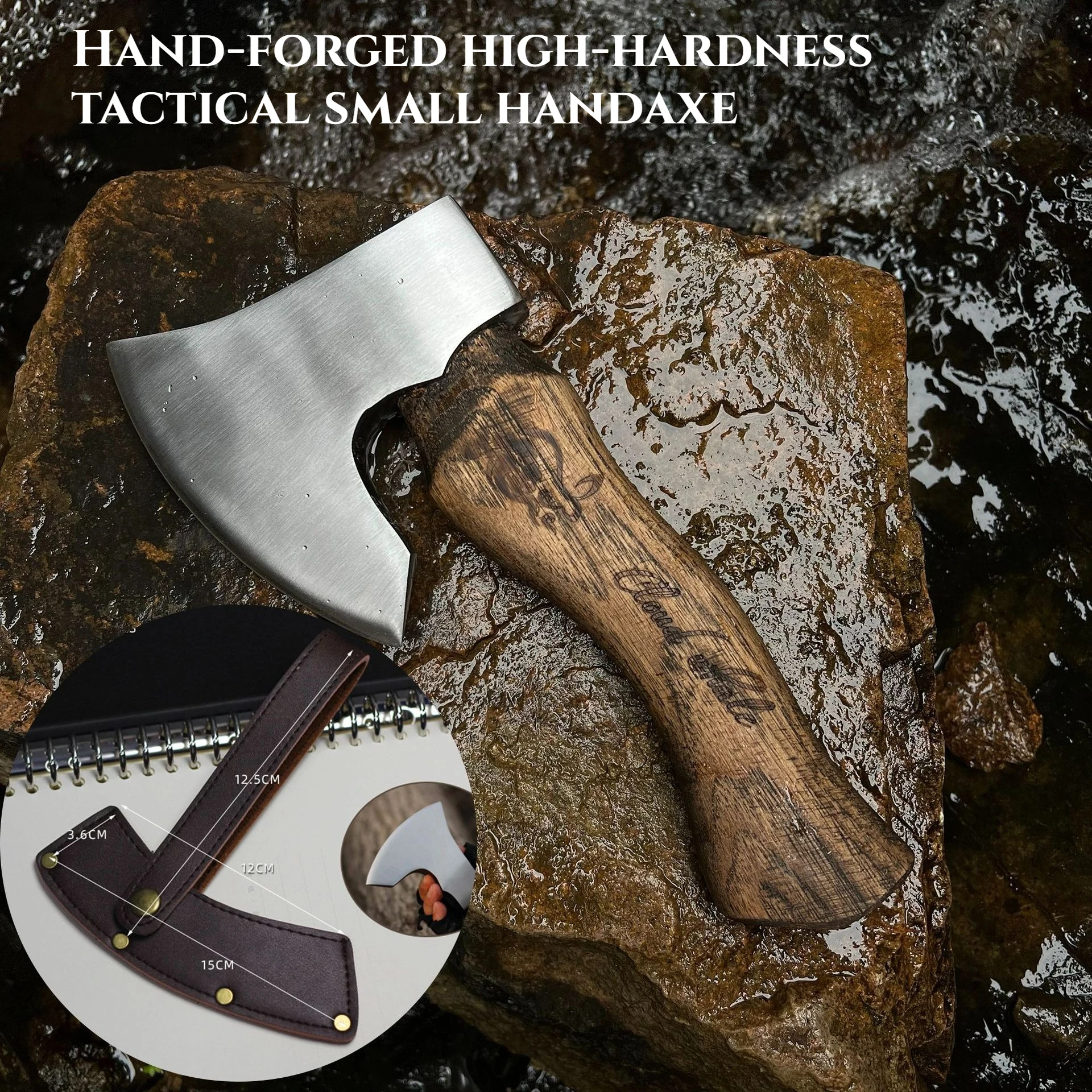 Hand-forged Household Axe Outdoor Camping Viking Tactical Axe High Hardness Splitting Firewood Tool Survival in The Wild