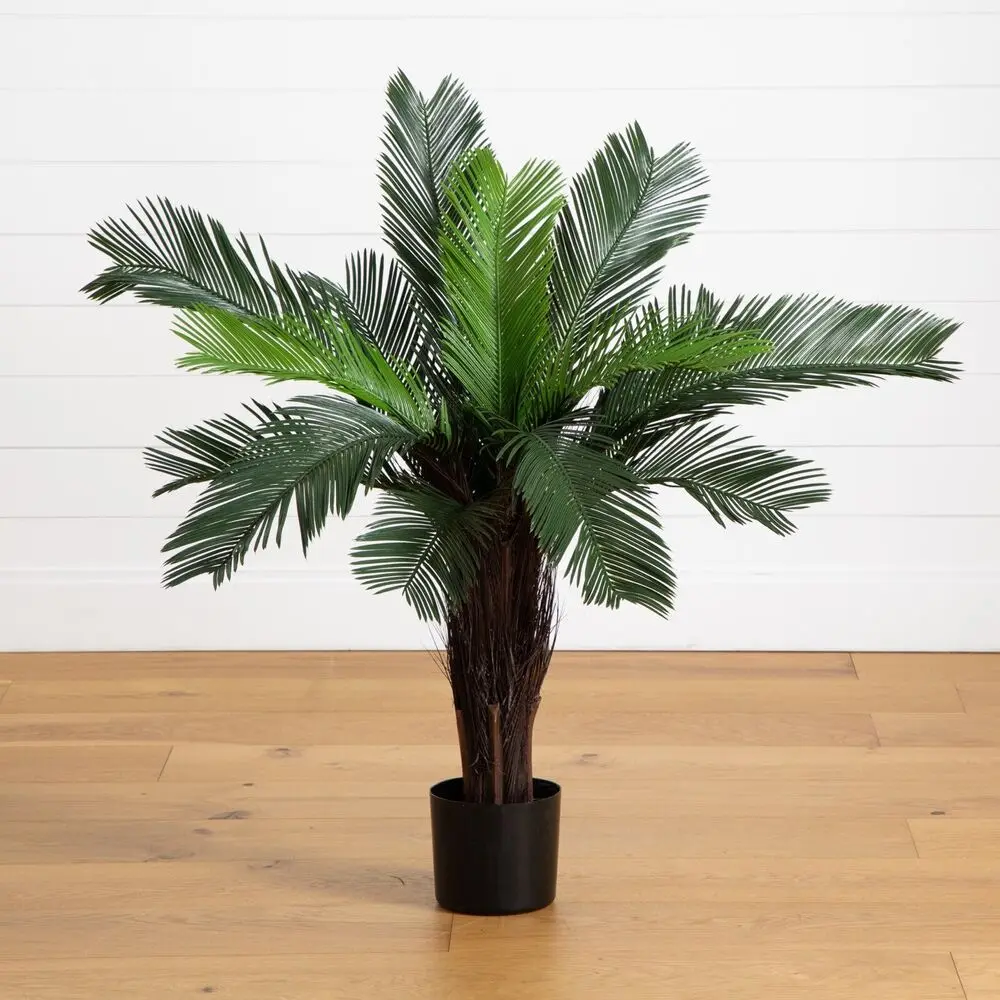 US- 3' Cycas شجرة النخيل الاصطناعية الأشعة فوق البنفسجية داخلي/خارجي ديكور المنزل نبات هوجا الديكور الاصطناعي