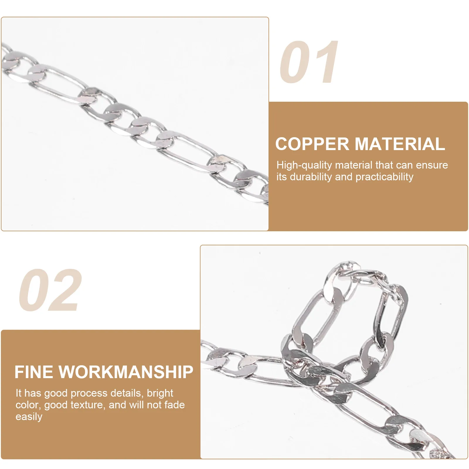 

DIY Necklace Chain Copper Material Smooth Comfortable Jewelry Making Supplies Versatile Pendant Choker Accessories Bright Color