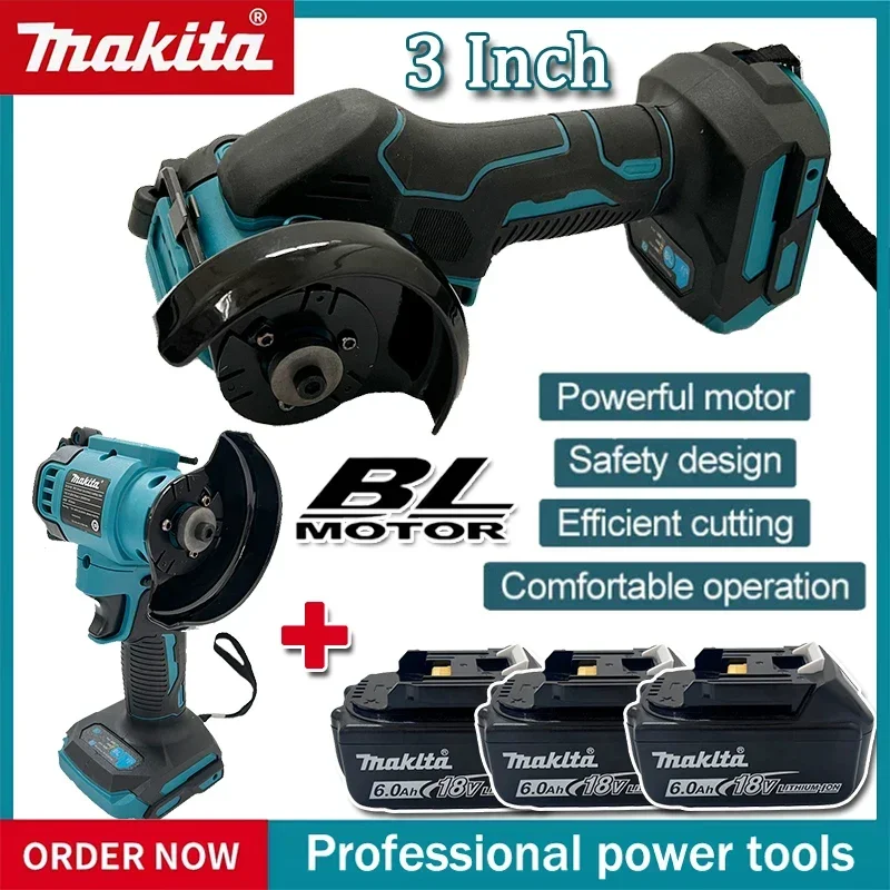 Makita Cordless Angle Grinder 3 Inch Angle Grinder Cordless 3 Inch Electirc CUT OFF Tool Cutting Circular Saw Power Tool