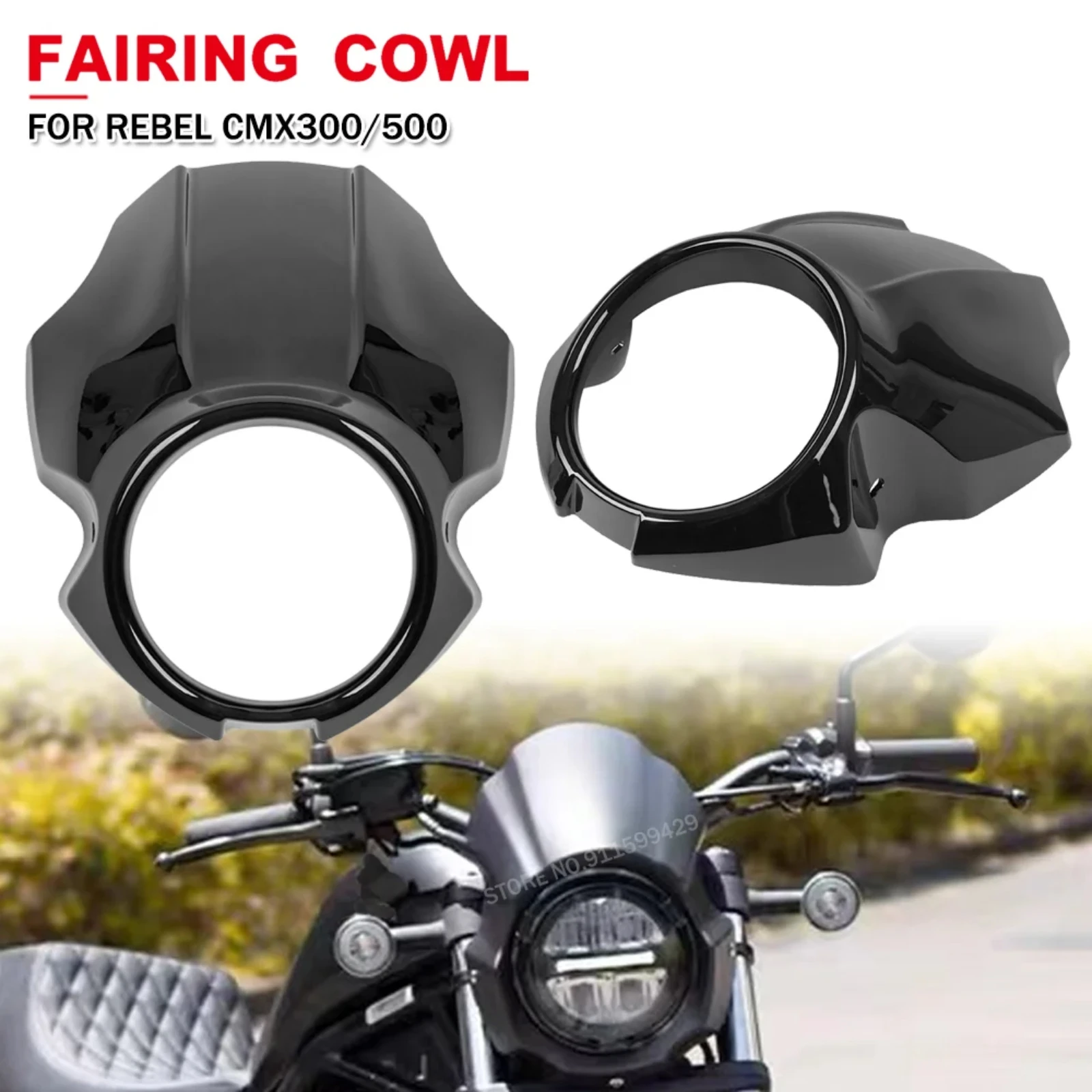 

Motorcycle Front Mask Headlight Fairing Cowl For Honda Rebel CMX300 CMX500 CMX 300 500 2017-2021 2022 2023 Windshiled Trim Cover
