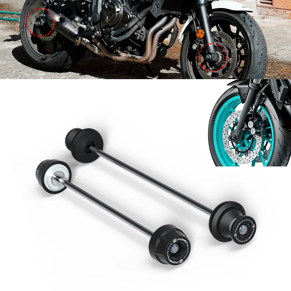 

For Yamaha FZ-07 XSR700 MT-07 2013 to 2024 Front Rear wheel Spindle Crash Protection