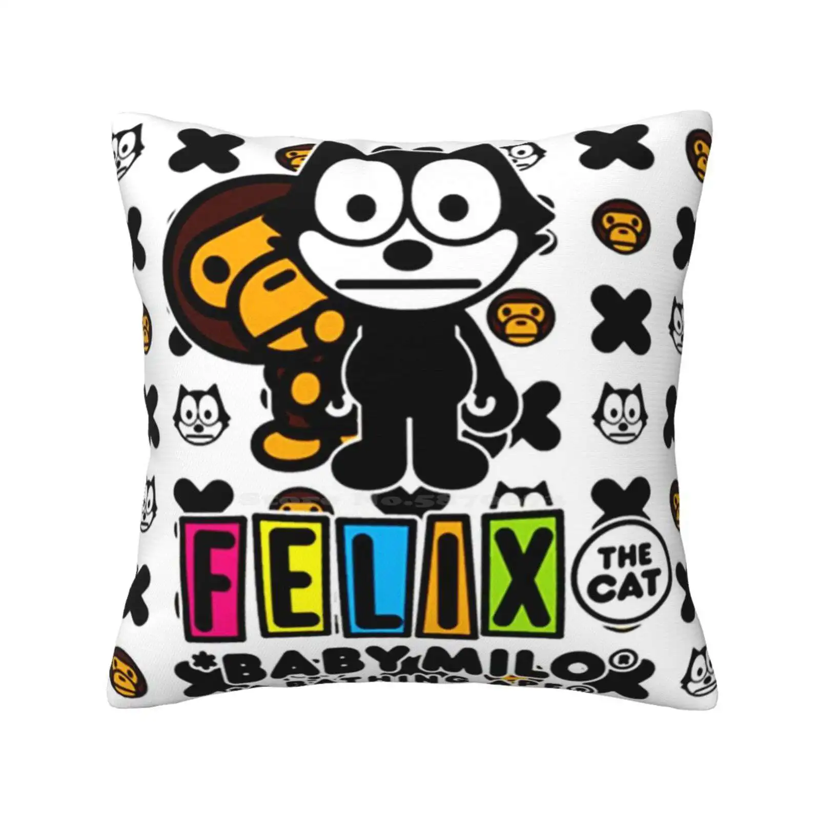 X Felix Throw Cushion Pillow Cover Best Selling Trending Paris Streetwear Play Camoflage Camouflage Style Geprek Comme Des Gar