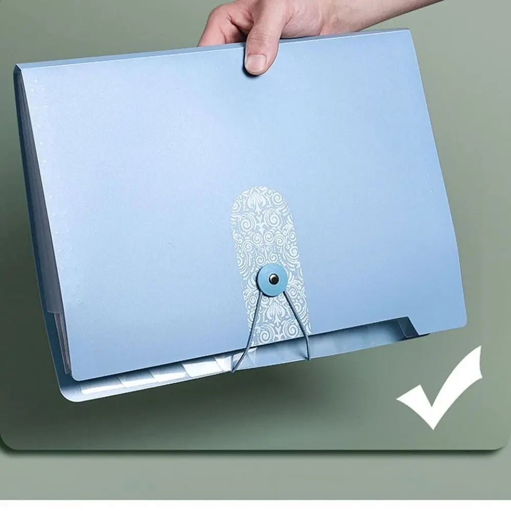 A4 Organ File Folder 8 Grids Document Organizer Paper Documents Folder Office School Supplies Large Capacity Expanding File Bag