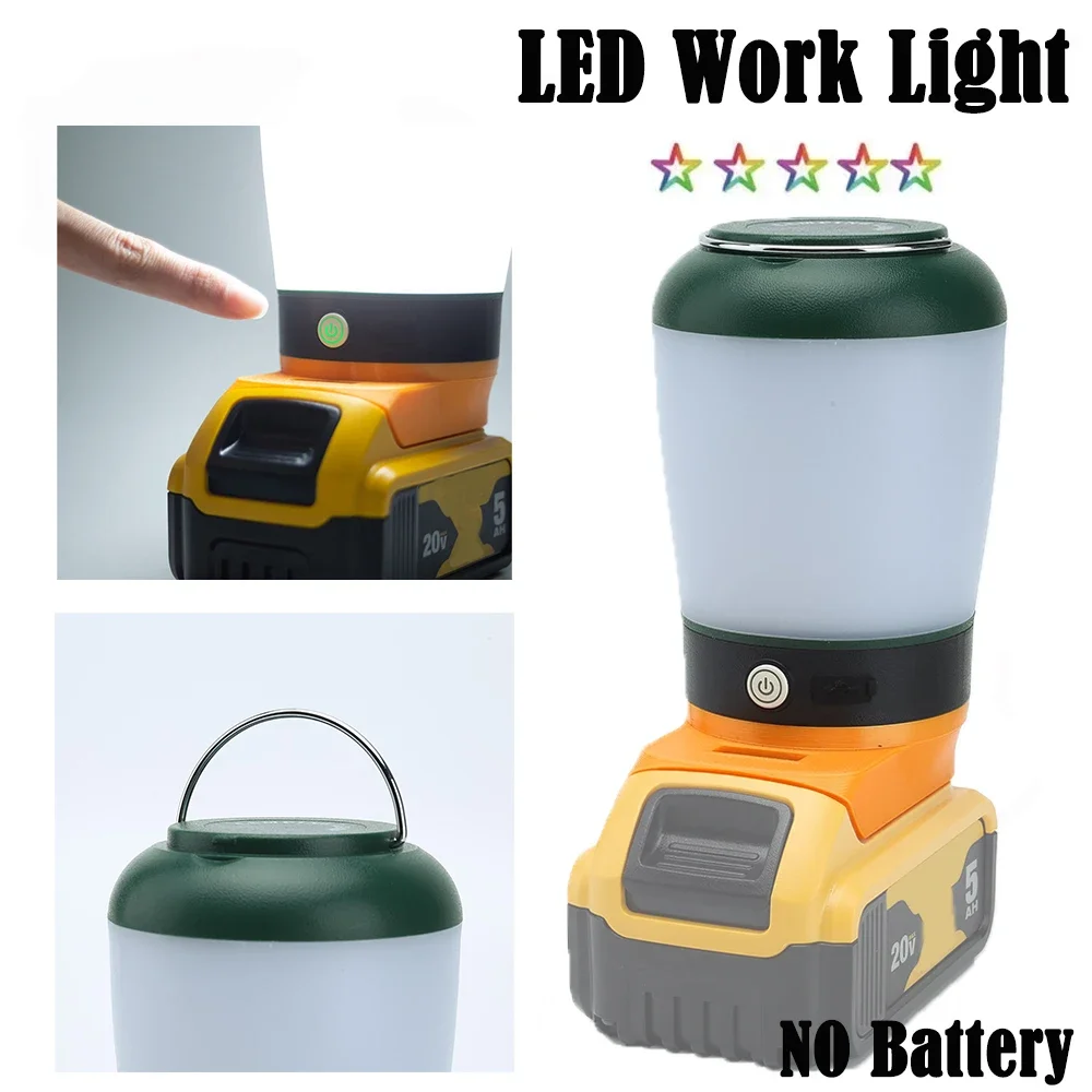 

Portable Workshop Lamp Camping Light For Dewalt 18v 20V DCB206 DCB205 DCB204 DCB181 Lithium Battery (NO Battery )