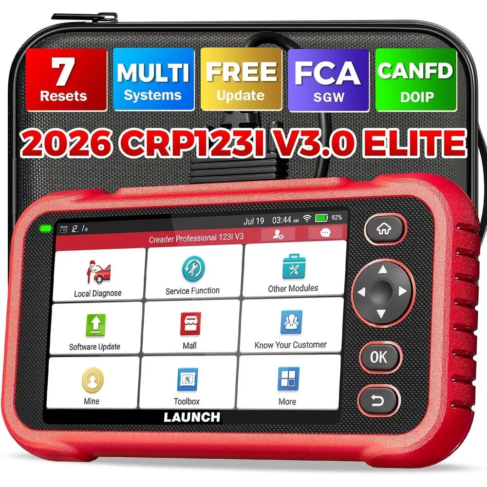 

CRP123I V3.0 Elite 2 Scanner Diagnostic Tool,2026 Lifetime Free Update Engine ABS SRS Transmission Car Scanner,Oil/Brake/BMS/SAS