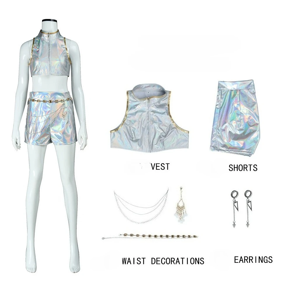 

Kpop Demon Hunters Rumi Cosplay Costume Disguise for Women Girls Jumpsuit Top Shorts Outfits Halloween Carnival Suit