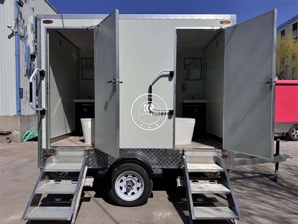 Modern Portable Restroom Trailer Outdoor Mobile Plastic Toilet Camping Washroom Luxury Toilet Trailer