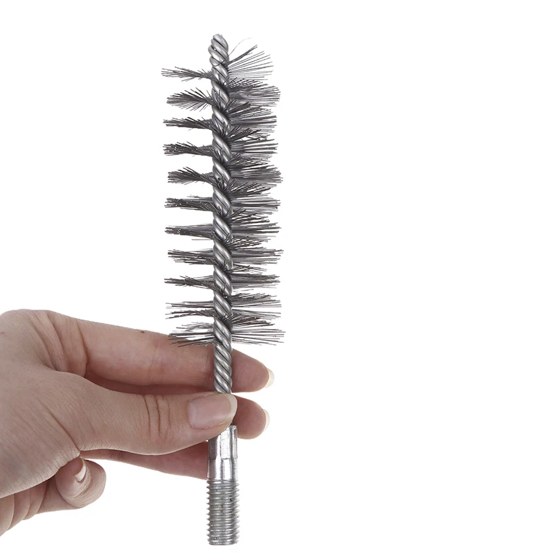 1PC Chimney Cleaning Brush For Pipe Cleaning Polishing 10-50mm Threaded Wire Brush Metal Handle Stainless Steel Brush