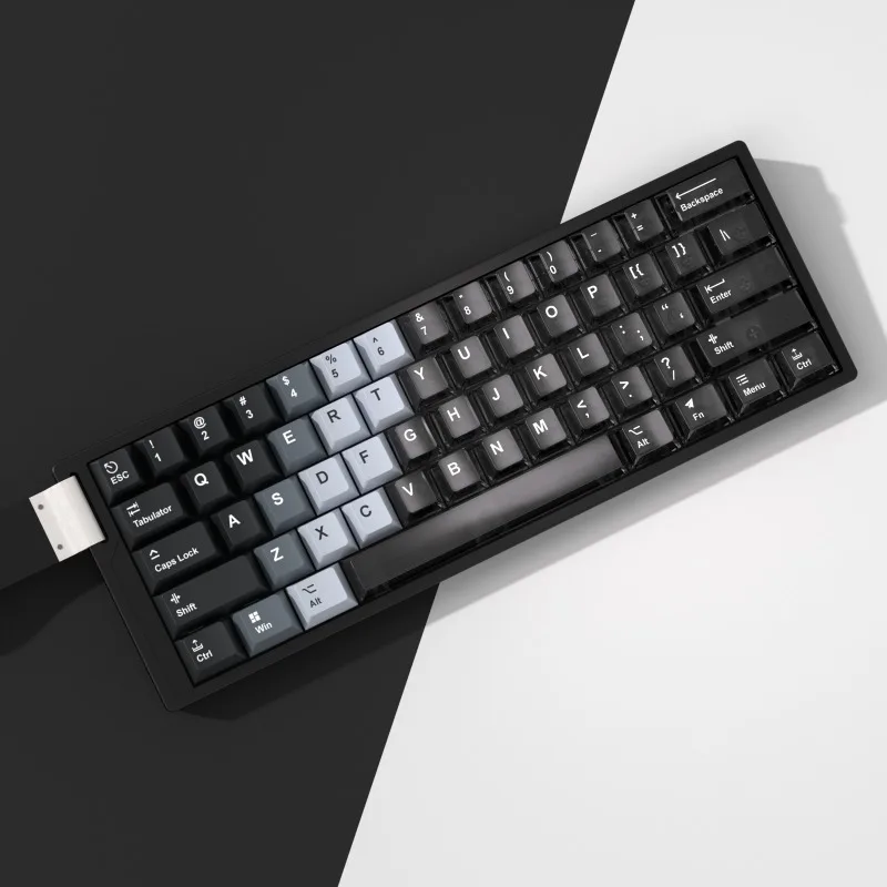 Spy Gradient Keycap PC Transparent Custom PBT Dye Sub Cherry Profile Keycaps Mechanical Keyboard for Wooing60he Mad60 ROG