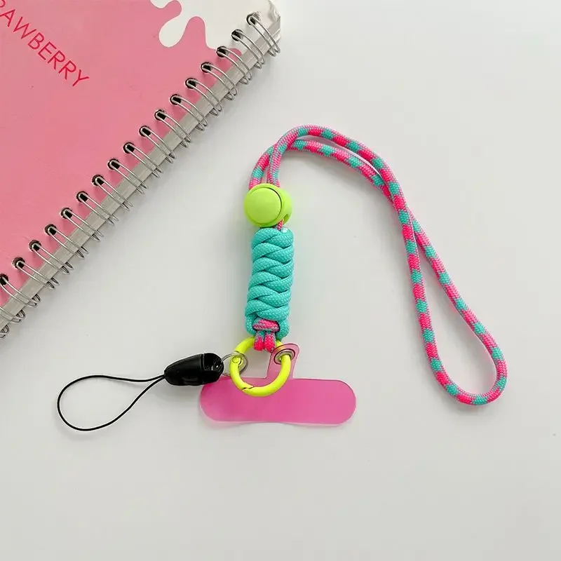 Universal Braided Mobile Phone Lanyard Strap Hanging Chain Ring Cord with Patch Wrist Strap for Cell Phone Case Rope Keychain image 4