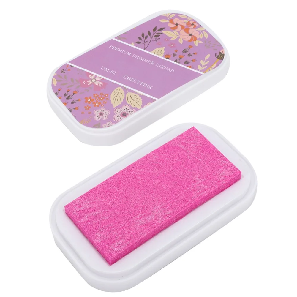 9.5 X 5.5 X 2cm Ink Pad Metal Color Pearlescent Stamp Pad Gold/Yellow/Moonlight White/Cherry Pink Quick-Drying DIY Ink Pad