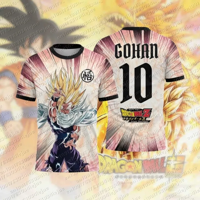 2026 Anime Fußball-Trikot Dragon Ball Herren Damen Übergroßes T-Shirt Sommer Schnelltrocknend Sport Atmungsaktiv Übergroßes Cosplay T-Shirt